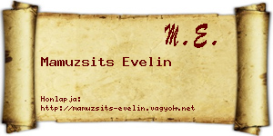 Mamuzsits Evelin névjegykártya